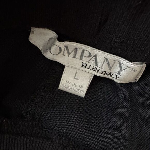 Company Ellen Tracy Black Magic Linen Pull on Drawstring Pants Womens Size Large - Picture 4 of 6